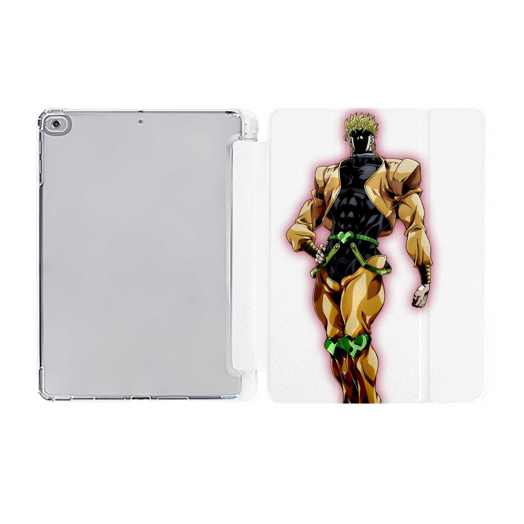 （画像用） ジョジョの奇妙な冒険 ディオ?ブランドー JoJo's Bizarre Adventure Dio Brando IPad ケース ペン収納付き 三つ折りスタンド PUレザー×シリコン 対応機種9.5/10.5/10.9インチ